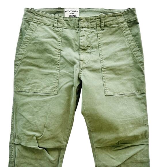 Nili Lotan Cropped French Military Pants Camo Green Size 4 Cotton - Picture 2 of 8